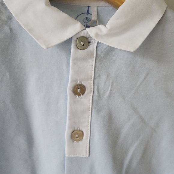 Laranjinha Light Blue Baby Romper with White Collar | 6M | NWT - Picture 2 of 7